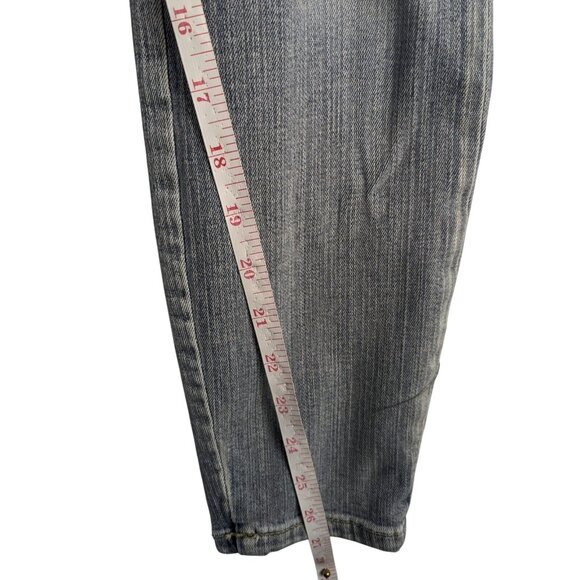 Silver Jeans Womens 28/27 Izzy Ankle Skinny Blue Floral Embroidered Distressed - Picture 5 of 9